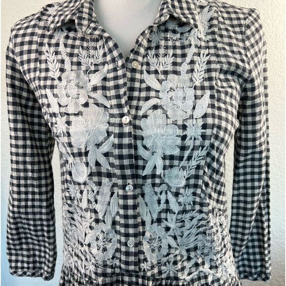 Zara Checkered and Floral Embroidery Mini Dress - Picture 5 of 8